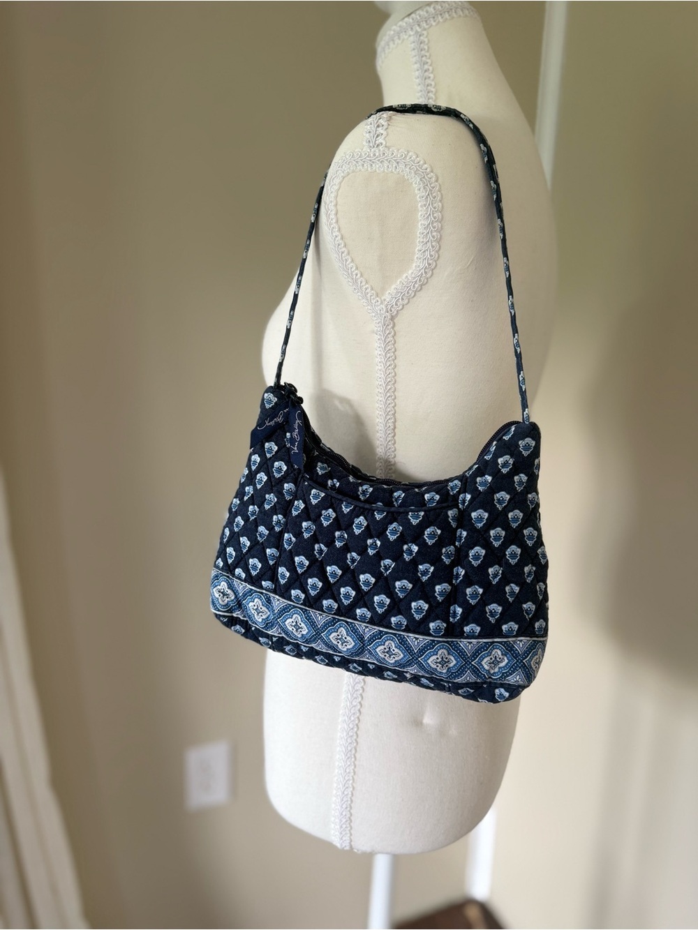Vintage Vera Bradley Nantucket Navy shoulder bag RARE Retired 2005 Y2K coastal - Picture 5 of 9